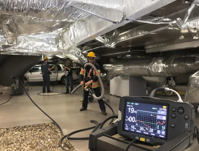 Professional negative pressure duct cleaning by North Smithfield Air Duct Cleaning in North Smithfield
